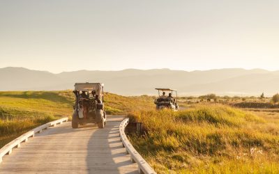 Golf - Golf Carts on pathway Between Greens - Tributary - Teton Valley